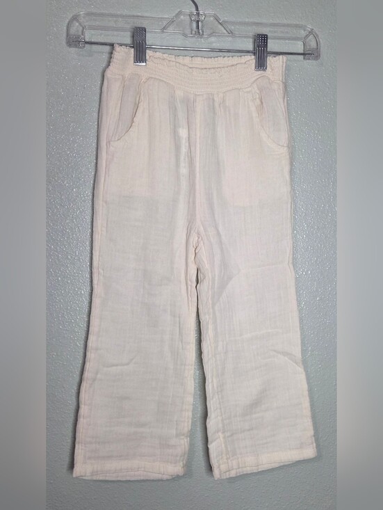 Old Navy Other - Old Navy Girls Cream Gauze Smocked Pull On Pants Size XS 5 NWT